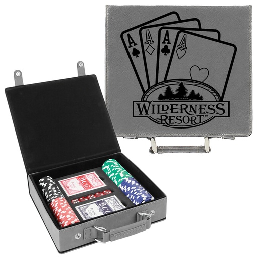 [EDCShop-ZUQLH-NEZYK] 100 Chip Engraved Leatherette Poker Set