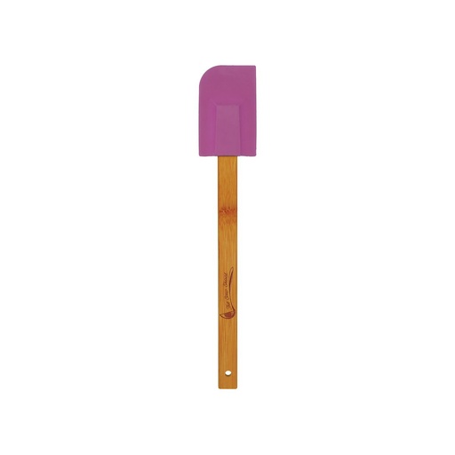 [EDCShop-WXQKK-NPQPF] 11¾" Purple Silicone Spatula w/ Bamboo Handle