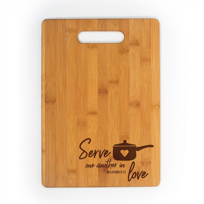 13.5″X9.75″ Engraved Bamboo Cutting Board With Handle Opening